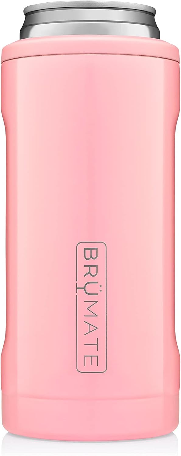 BrüMate Hopsulator Slim Double-walled Stainless Steel Insulated Can Cooler for 12 Oz Slim Cans (Blush): Home & Kitchen