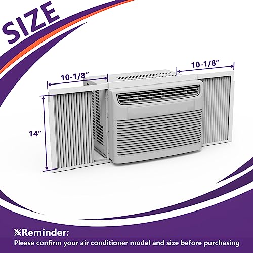 Mxclimate Window Air Conditioner Side Panels with Frame,Window AC Accordion Filler Curtain Kit,Adjustable Insulation Panels for Window AC Seal Replacement Screen (10,000 BTU) by Mxclimate - Image 2