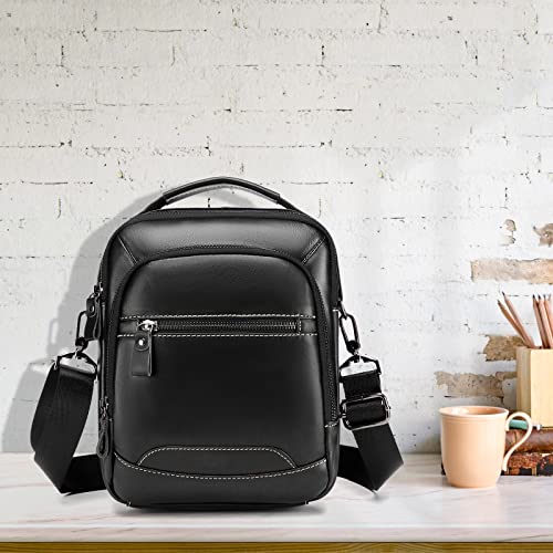 Baigio Mens Messenger Bag Shoulder Bag (Black) #TOP4
