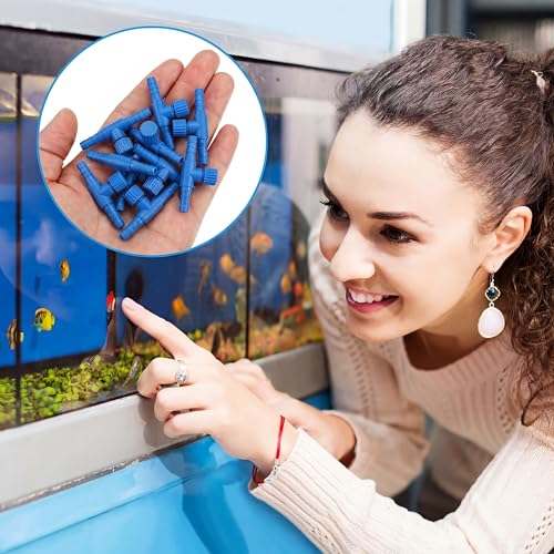 Image of Honoson 30 Pieces Aquarium Air Control Valve T Shaped Air Pump Control Valves Single Way Plastic Flow Regulator for 4 mm Hose Line Tubing Connector(Blue)