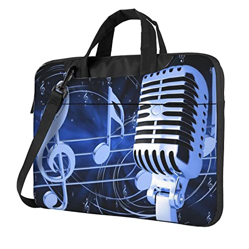 Grande capacité pour ce sac ordinateur portable au design notes de musique