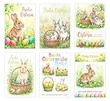 Edition Seidel Set 6 Grußkarten zu Ostern mit Umschlag. Glückwunschkarten Osterkarten Doppelkarten Klappkarten Kartenset Karte Grußkarte Gruß Spruch Frohe Ostern Osterfest (SW026)