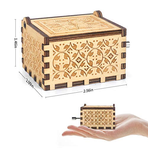 Music Box Hand Crank Engraved Musical Box-U R My Sunshine Mechanism Antique Vintage Personalizable Gift For Husband To Gorgeous Wife On Birthday Anniversary Christmas Thanksgiving #TOP3