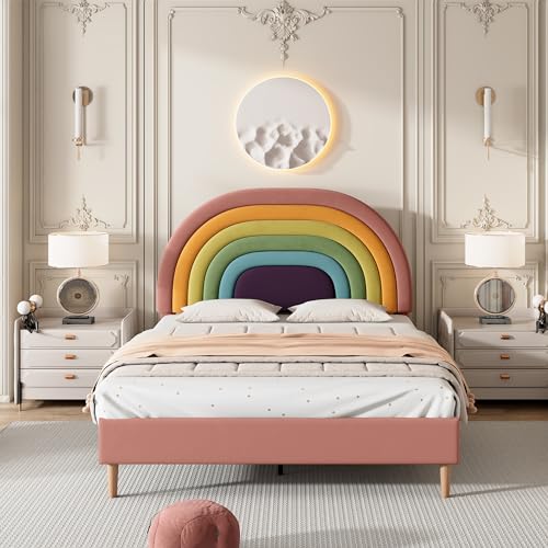 Cama tapizada rosa de 140x200 cm con cabecero regulable que transforma tu dormitorio juvenil 4