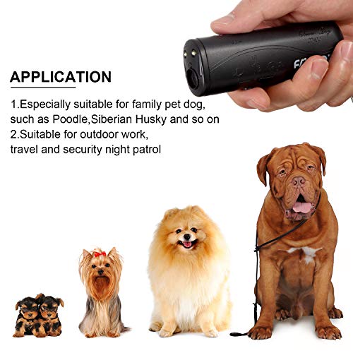 LED Ultrasonic Dog Repeller and Trainer Device 3 in 1 Anti Barking Stop Bark Handheld Dog Training Device (Black) - Image 5