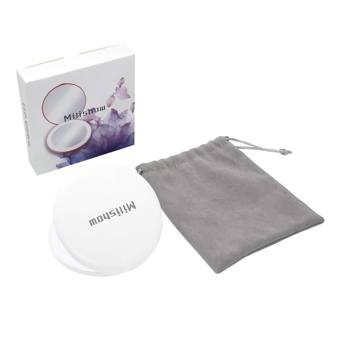 Travel Mirror with LED Lighted, 1x/10x Magnification Compact Mirror with Light, 2-Sided Illuminated Folding Round Mirror, Handheld Pocket Makeup Mirror (White) - Image 7