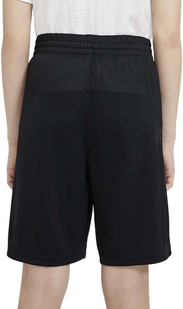 Nike Big Boys Dri-FIT Training Shorts (Black/White, Medium)