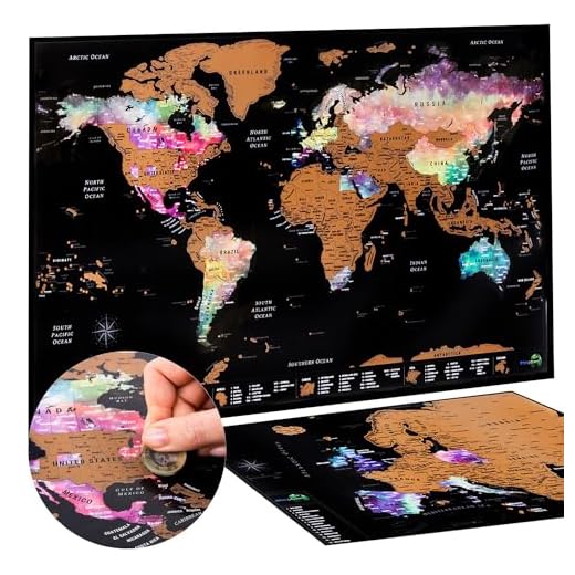 Atlas & Green Scratch Off World Map for Wall with U.S States + Europe Map