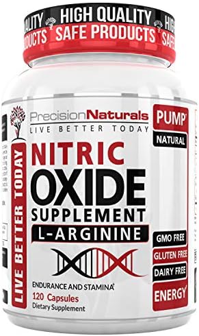 Nitric Oxide Supplement with L-Arginine – Improved Muscle Growth, Vascularity, Energy, Endurance and Recovery, Powerful Nitric Booster Increase Blood Flow 120 Capsules