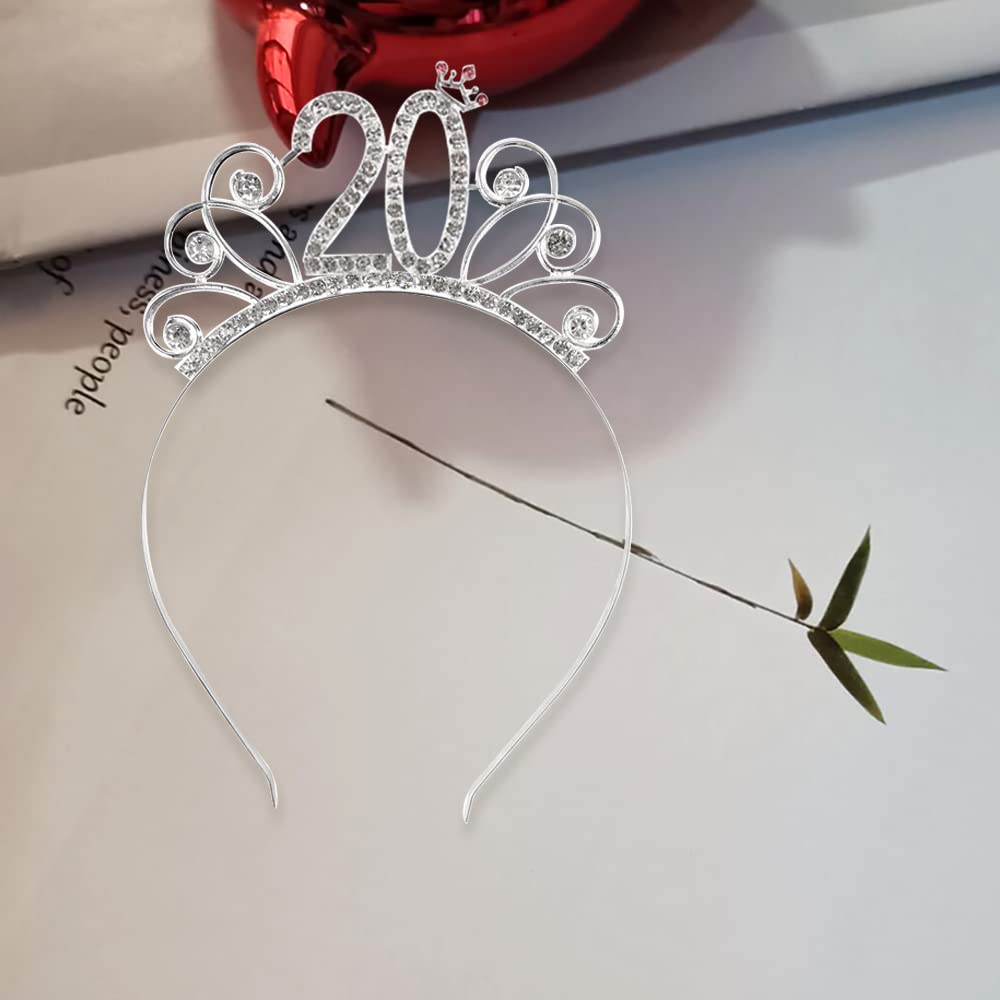 Set Fascia E Diadema Per 19° Compleanno - Regalo Festa Con Topper Torta, Perle, Glitter - Foto 5