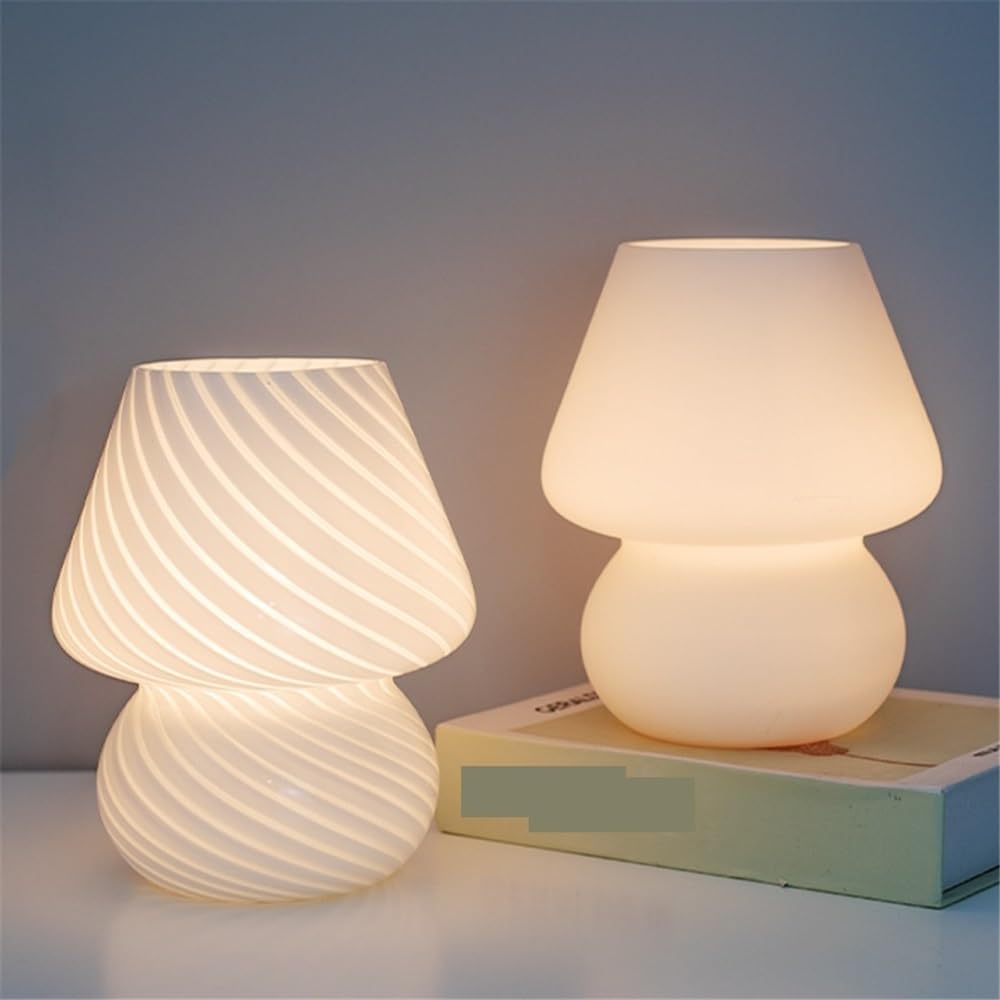 Lampka biurkowa Szklana lampa stołowa, prosta lampka nocna do sypialni, dekoracja gabinetu Lampka nocna