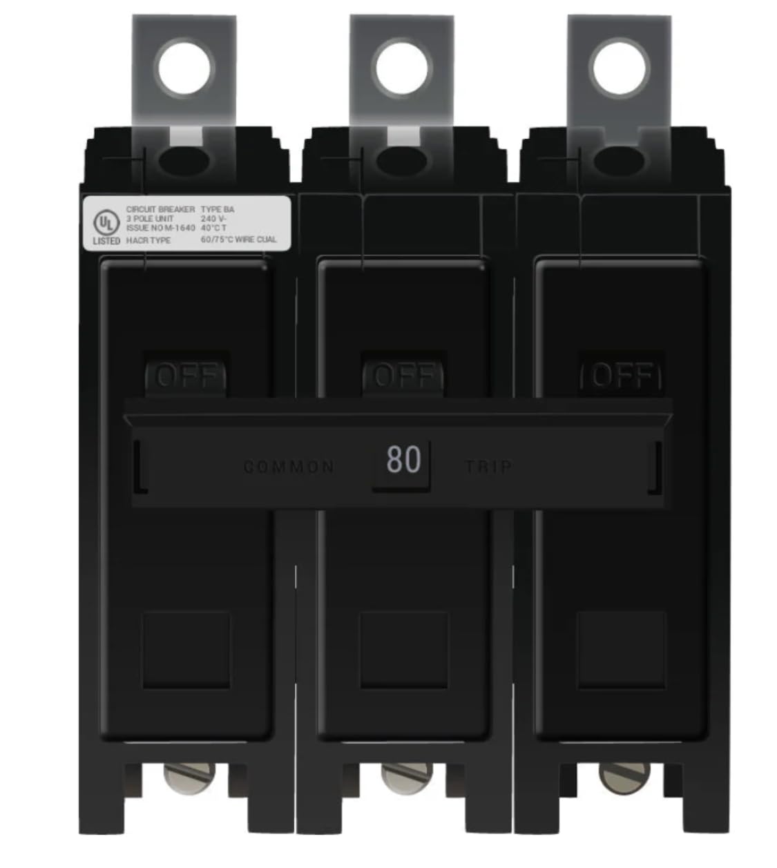 Generic BAB3080H - 80 Amp Circuit Breaker Bolt-On - 80 Amp - 3 Pole - 240 Volt