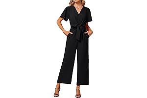 Women's 2024 Summer Wide Leg Jumpsuits Casual Dressy One Piece Outfits V...