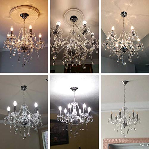 Beirio Modern Contemporary Elegant K9 Crystal Glass Chandelier Luxurious 6 Lights Pendant Ceiling Lighting Fixture For Living Room Bedroom And Dining Rome Chrome Easy To Install (21.7× 19.7 Inch) #TOP3