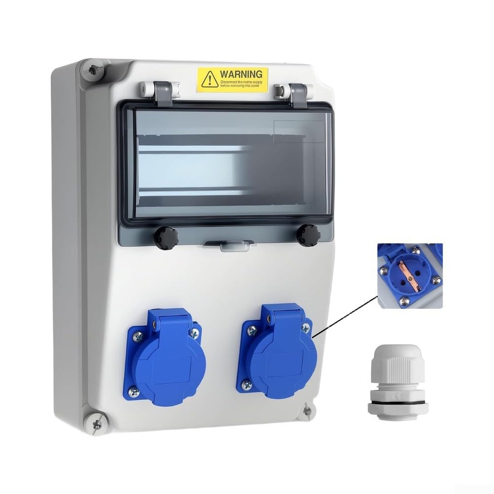 Distribuidor de corriente para construcción IP66, 2 enchufes, 16 A ABS(B)