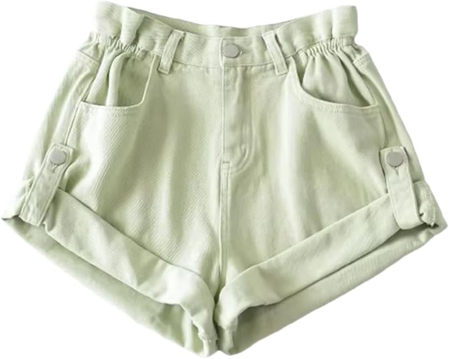 Women Basic Denim Shorts Summer Pants High Waist Casual Jeans Bottom