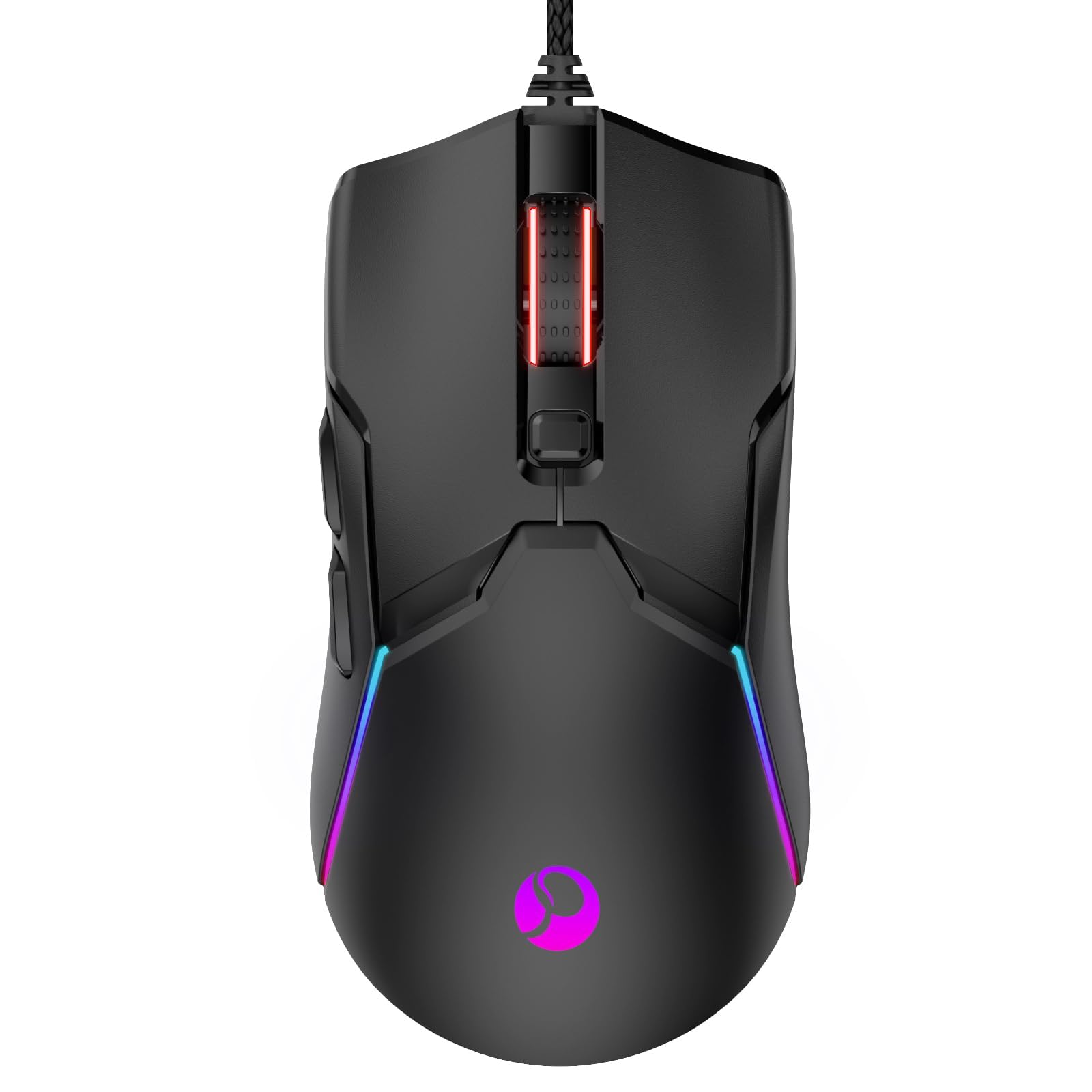 SPEEDORA Wired Gaming Mouse,Ergonomic 8000 DPI Optical Gaming Mice with 12 RGB Backlit Modes, 6 Programmable Buttons, DIY Software for PC Gamer &