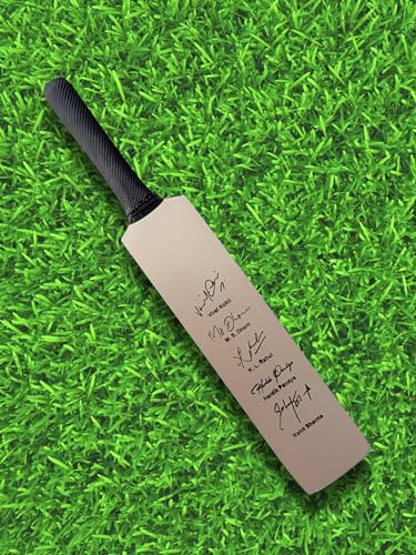 Image of Miniature Bat Indian Cricketer Printed Autograph (Not Original) for Show Piece and Gift Purpose Souvenir Bat (They Can't Be Used for Paying Cricket) - Wood