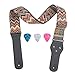 Rufun Correa de Guitarra Retro Longitud Ajustable para Basse Guitarra Acústicas Eléctricas, 3 Selecciones Incluidas