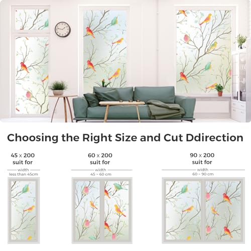 image for Coavas Window Privacy Film: Stained Glass Window Film Non-Adhesive Sta