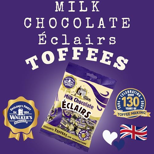 Walkers Nonsuch Milk Chocolate Eclairs 5.29 oz (150g) - Traditional British Chewy Butter Toffee Candy, Classic English Creamy Toffee Sweets, Imported UK Chocolates Gourmet Gift - image 2