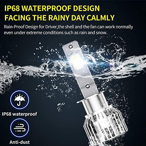 XENPLUS H1 Led Headlight Bulbs, 350% Super Bright 5530 Led Chip 10600LM 60W 6500K Cool White, IP68 Waterproof Led Headlight Conversion Kit, Mini Design Plug and Play(2 PCS)