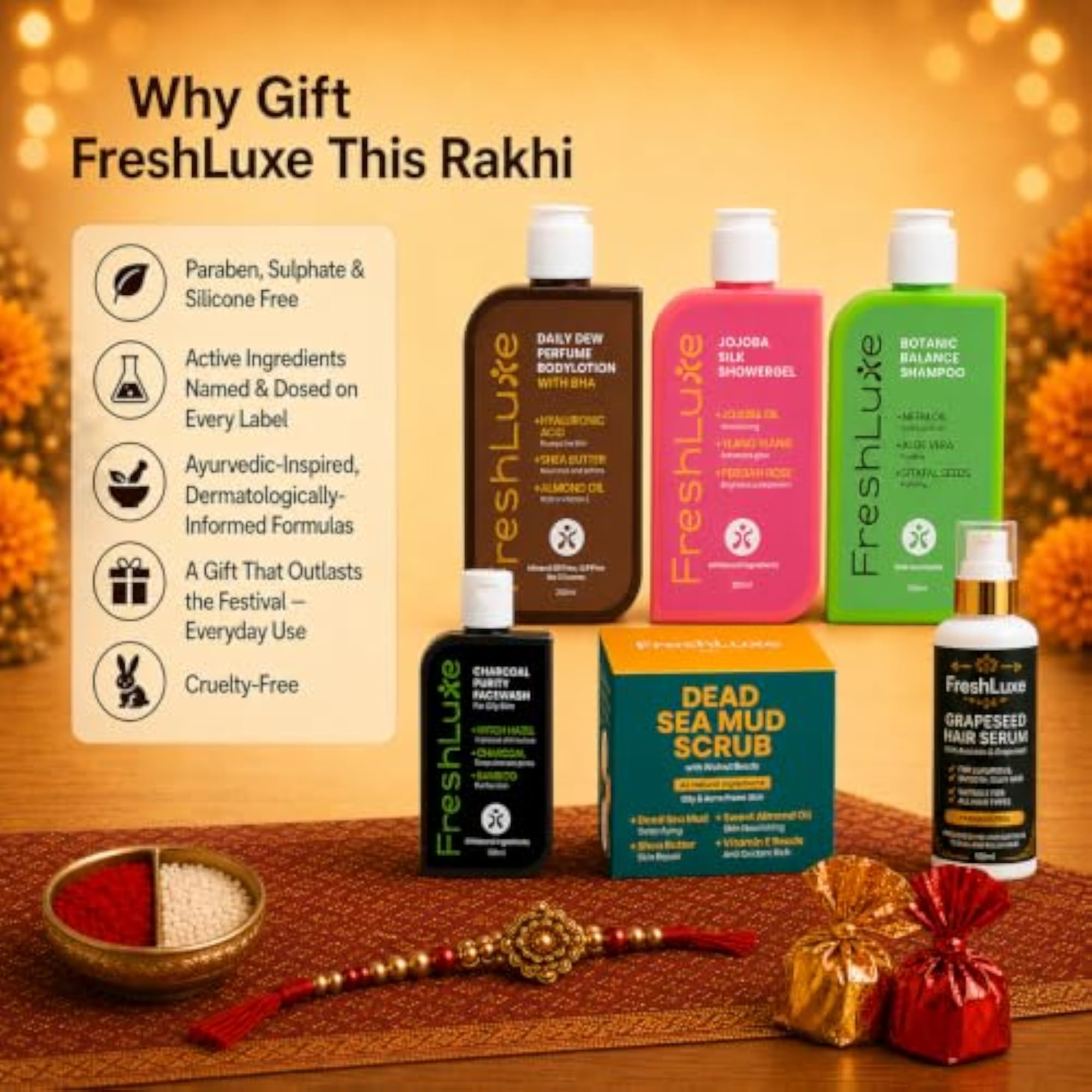 Gift for Brother Rakhi Hamper with Grooming Essentials