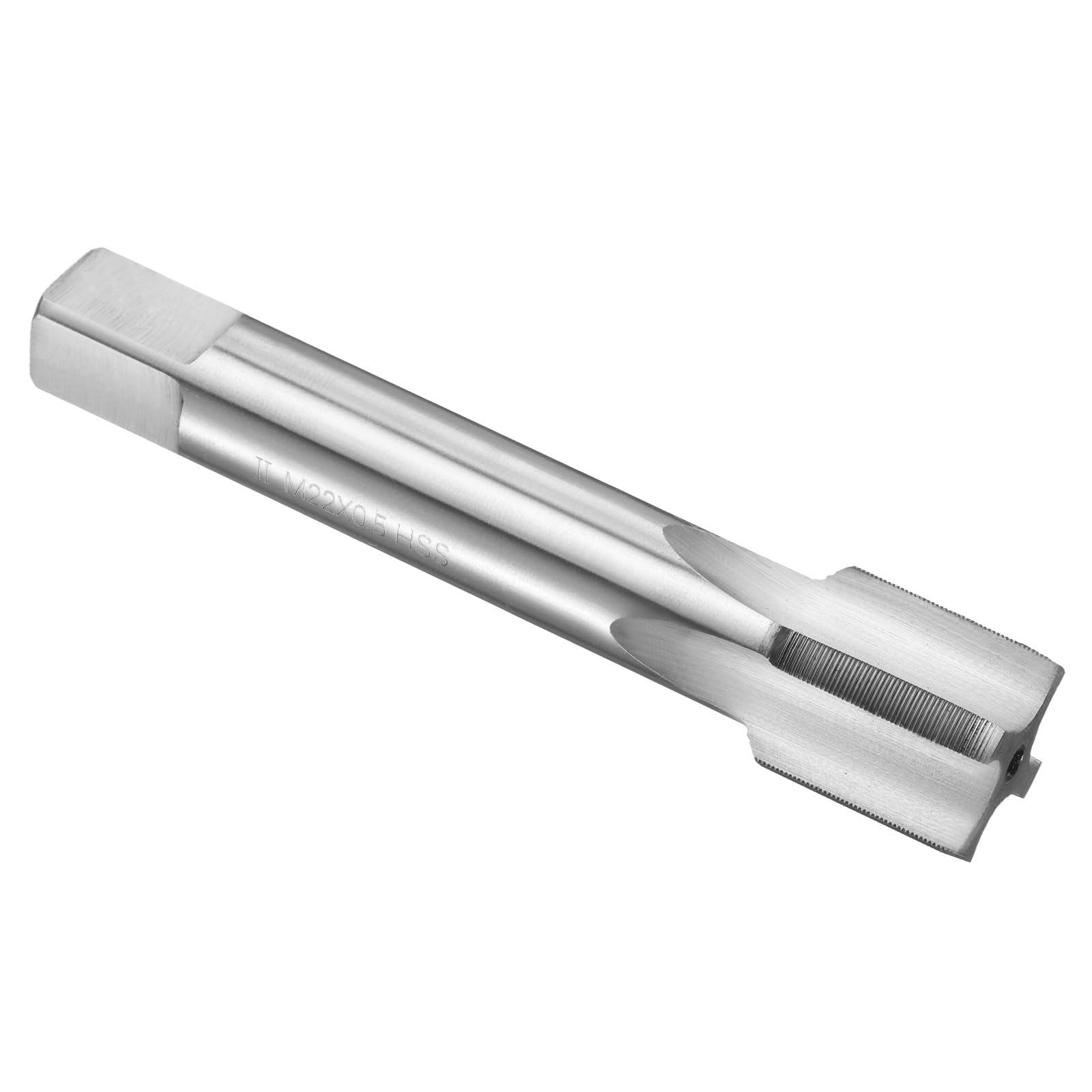 sourcing map Hand Plug Tap M22 x 0.5 H2 Metric Thread Plug Style Taps Straight Flute Screw Tapping Threading Tool High Speed Steel HSS6542