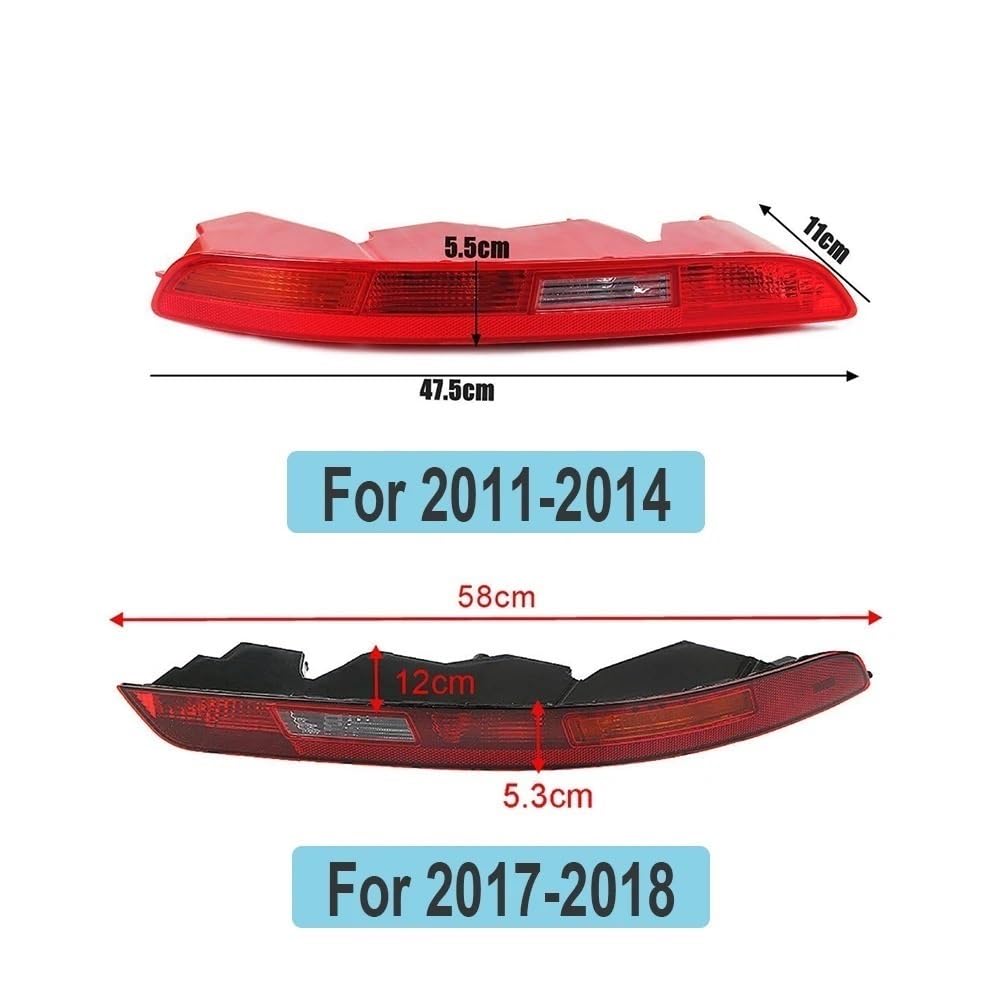 para Q3 2011-2018 parachoques trasero Luz trasera intermitente Luz de Freno parada con 4 bombillas Luz señalización trasera 8UD945095B 8UD945096B Fanale Posteriore Auto(Right for 2017-2018)