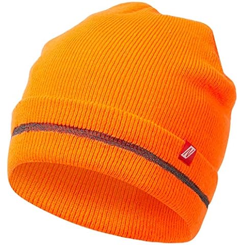 Nitras 730 Knitted Beanie - Winter Knitted Hat for Men and Women - Cuddly Warm - Orange - One Size Cover