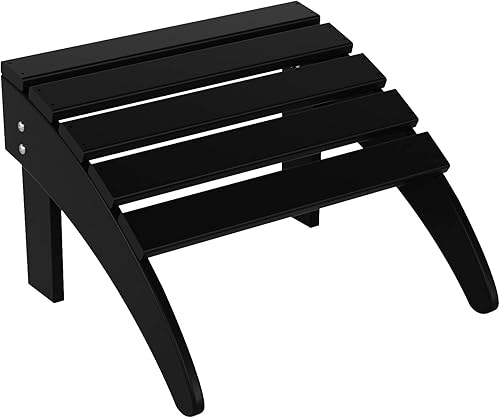 WestinTrends Otomana para exteriores, reposapiés otomano Adirondack para patio, taburete plegable de madera de polietileno para todo tipo de clima,