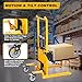 Legines Foldable Hydraulic Material Lift Truck Carrier Manual Lift Stacker Forklift 450 lbs Capacity 36