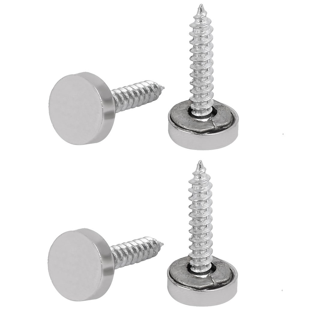 Aexit 10mm Dia Quality Parts Round Cap Metal Advertising billboar-d Glass Mirror Screw Nail 4pcs Model:12as219qo275