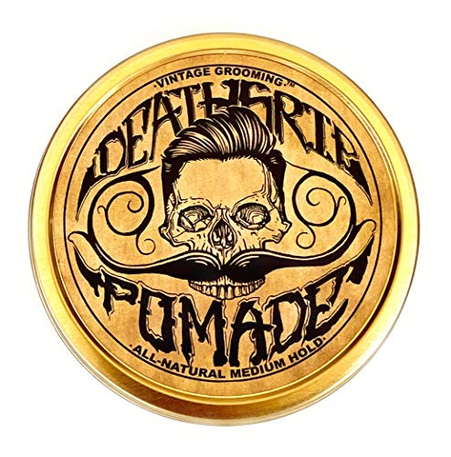 Pomade For Men's Grooming Styling Hair & Beard with Beeswax | Medium Hold & Shine | Like Gel Mousse Cream Or Grease | 4 Ounces Natural Handmade in USA | Citrus Scented & Essential Oils | By Death Grip
