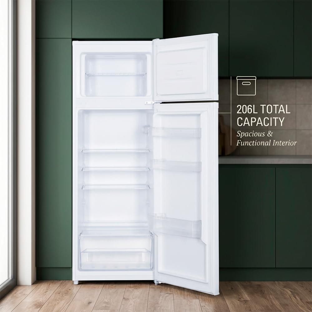 SVAN Frigorífico Blanco 2 Puertas, OF1455EW00, Capacidad 206 Litros, Tecnología Cíclica, Bajo Nivel Sonoro, Puertas Reversibles, Apertura Tipo Uñero, Clasificación Energética E