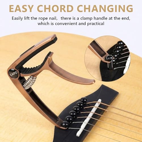 Image of HASTHIP Guitar Capo for Acoustic and Electric Guitar, Alloy Guitar Capo with Silicone Protective Pad for Ukulele, Electric And Acoustic Guitars, Guitar Accessory