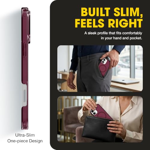 Image of OtterBox iPhone 16 Plus - Symmetry Series Slim MagSafe Case - Up Beet | 3X Military Drop Protection - Slim - Shockproof - Pocket-Friendly - Raised Edges - Anchor Points - Non-Retail Packaging