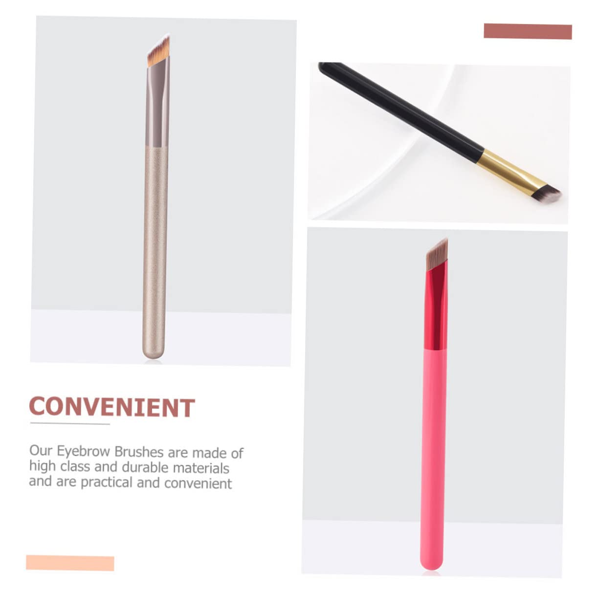 MAGICLULU Set Completo Di 5 Pennelli Per Il Trucco Pennelli Per Ombretto Pennelli Per Sfumare Pennelli Per Sopracciglia Da Viaggio 3 Pezzi*5
