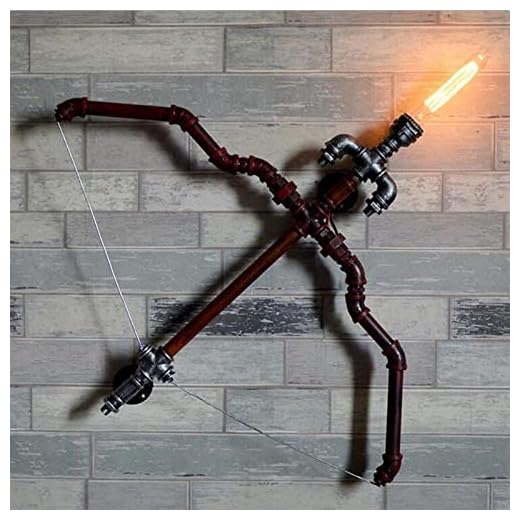 European Wall Light Vintage Industrial Loft Edison E27 40W Metall vatten rör vägglampa vägg sconce båge och pil kreativ belysning dekoration vardagsrum vägg lykta