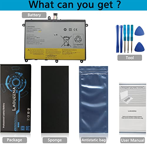 Laqueena-L13M4P21-Laptop-Battery-Compatible-with-Lenovo-IdeaPad-Yoga-2-11-Series-L13L4P21-121500223-121500224-2ICP55070-2-2ICP65170-2-74V-34Wh-4-Cell