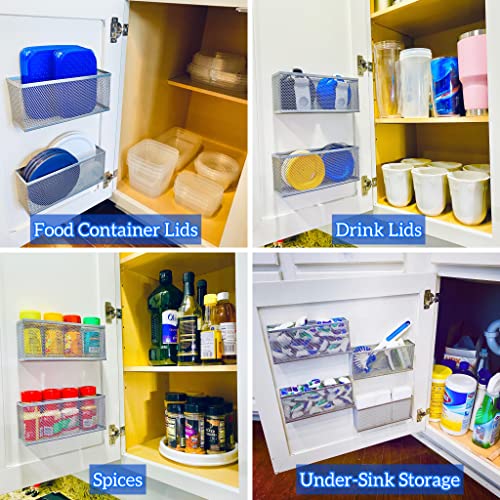 Slim Caddy Middy Caddy Cabinet Organizer |Optimize Your Cabinet Space | Cabinet Door Organizer | Spice Organizer, Bathroom Accessories, Under Sink Organizers, And More| 2 Pk, 8”L X 3.5”H X 2.25”D Each #TOP3