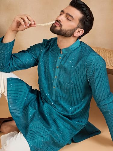 Image of Amazon Brand - Tavasya Men Linen Traditonal Regular Kurta
