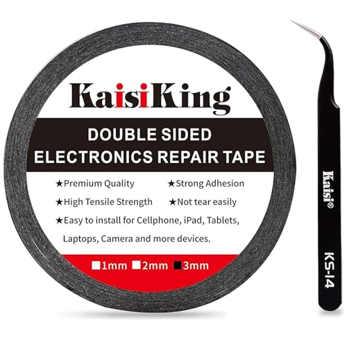 Image of Kaisiking 1pcs 3mm x 50M LCD Repair Tape Phone Screen Adhesive Tape LCD Touch Screen Repair Tape with 1 Tweezers for Cell Phone, iPad, Tablets, Laptops, LCD Screen
