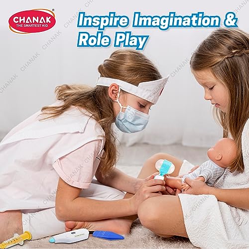Image of Chanak Premium Doctor Set for Kids with LED Light Instruments, Pretend Play Doctor Set for Kids Above 3 Years, 10 Piece Doctor Kit for Boys & Girls, BIS Approved. (Blue)
