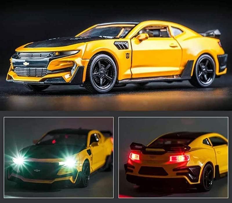 Image of Play Boy 1:32 Camaro Model Diecast Metal Alloy Pullback Toy Vehicle with Openable Doors Light and Music Car for Kids (Multicolor)