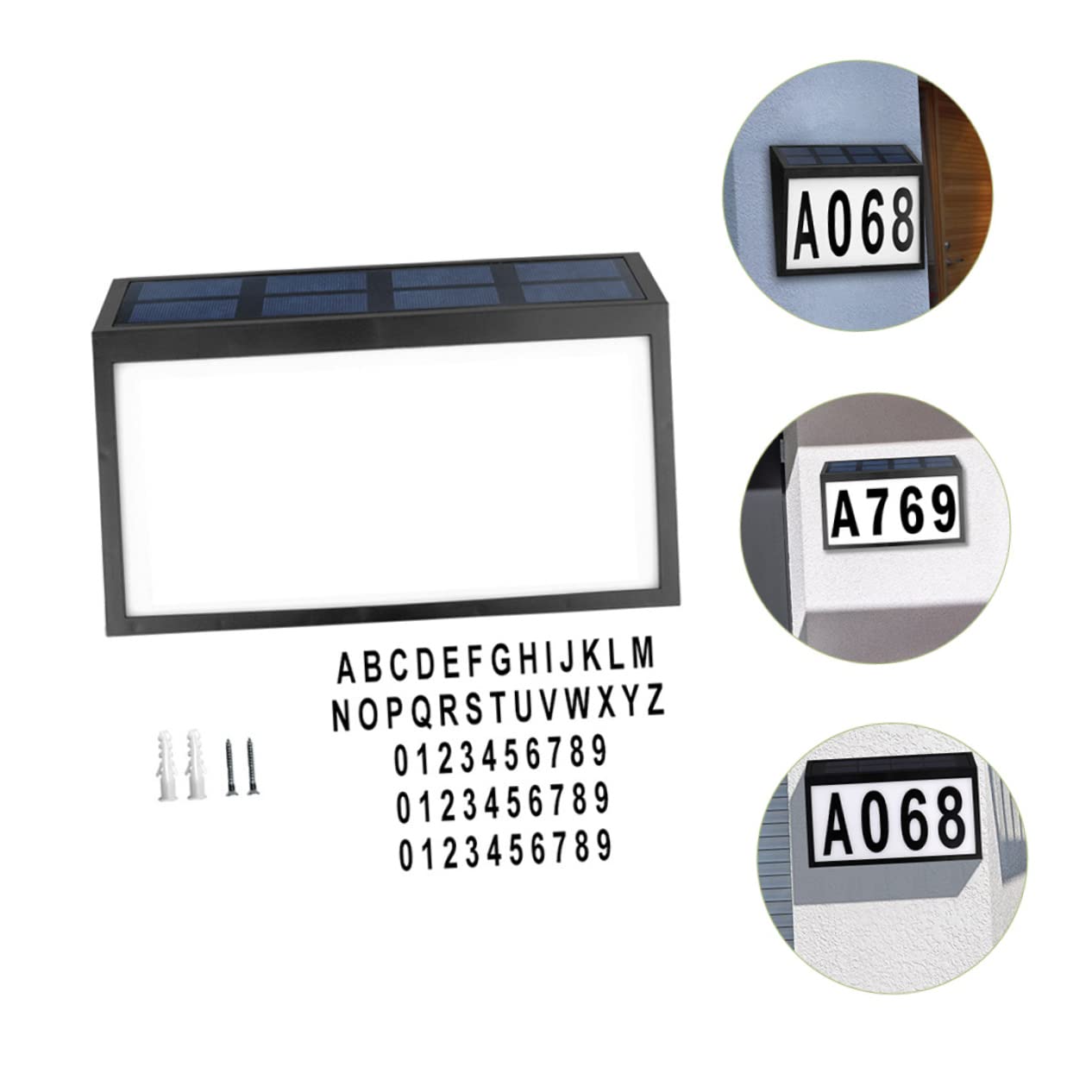 BESTonZON 1 Set targa solare luci per esterni lampade luce solare numeri civici accesi numeri di di indirizzo numero luce della porta lampada a muro il addominali