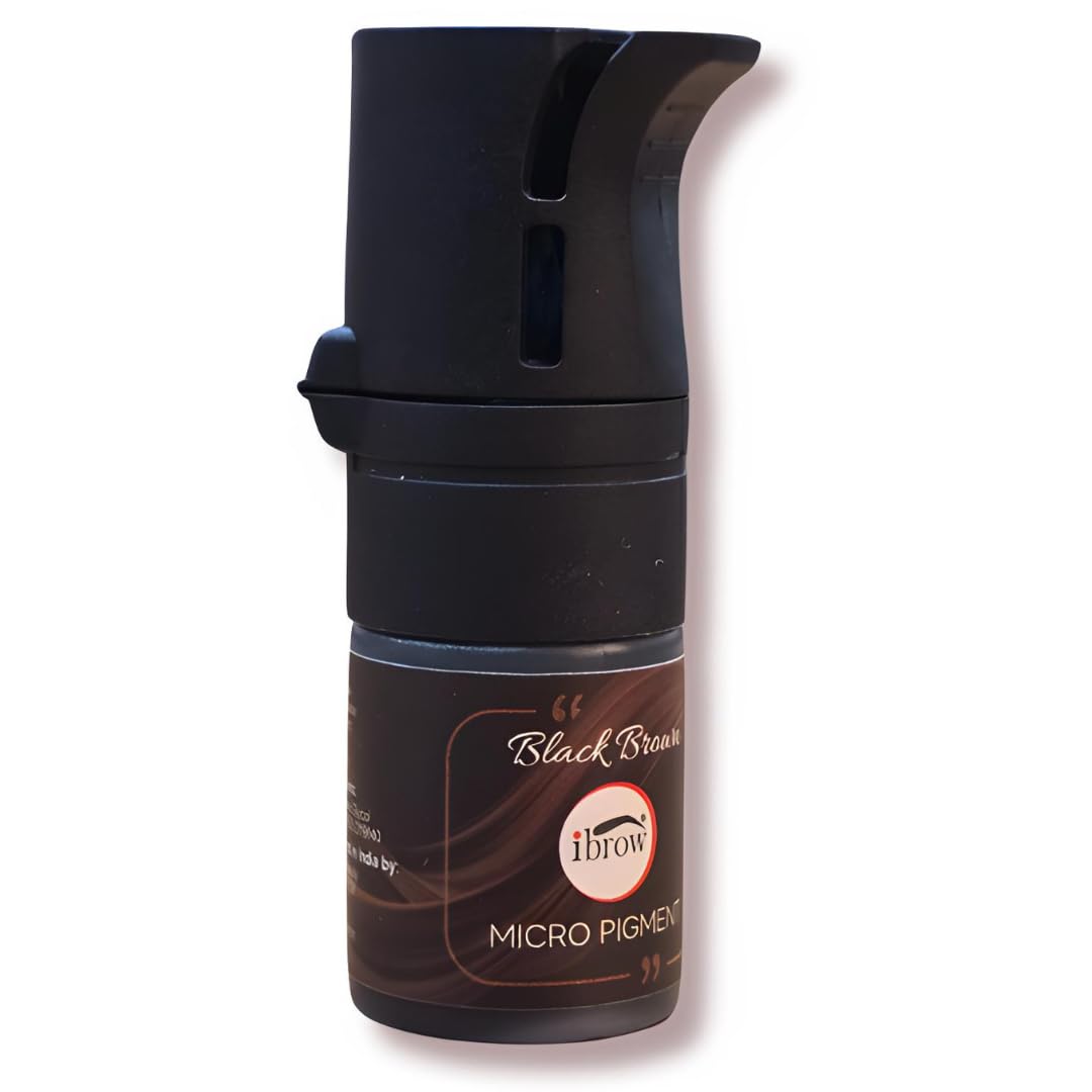 Ibrow Black Brown PMU Pigment 5ml – Professional Permanent Makeup Liquid Color for Brow Microblading & Machine Use