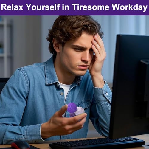 Image of iDream Silicone Magnetic Fidget Balls 4-Pack for Adults & Teens 14+ | Quiet Stress Relief Desk Fidget, Textured Sensory Balls for Focus, Anxiety Relief & Office Use (Purple)