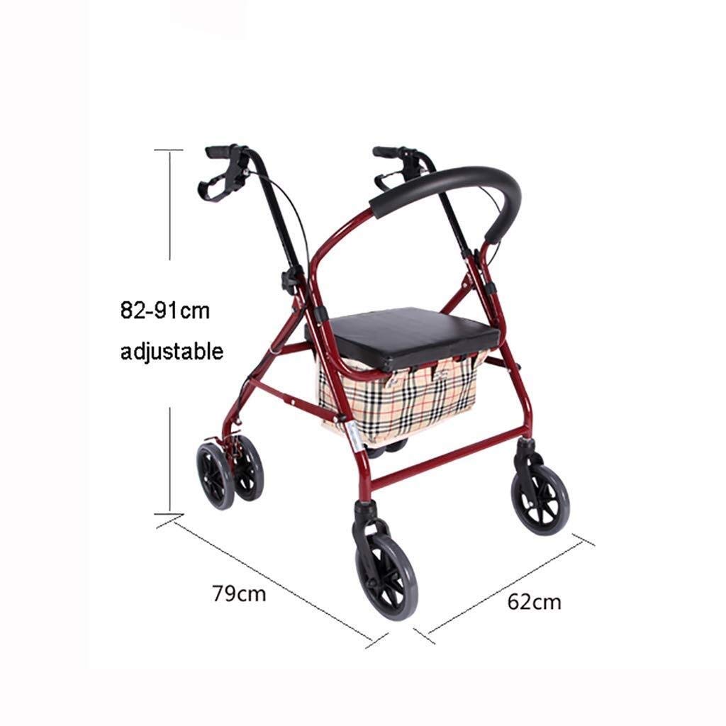 Andador, Andador Plegable para Ayuda a la Movilidad, Andador, Carrito de la Compra con Asiento y Freno de Mano para andadores estándar para Ancianos Interesting