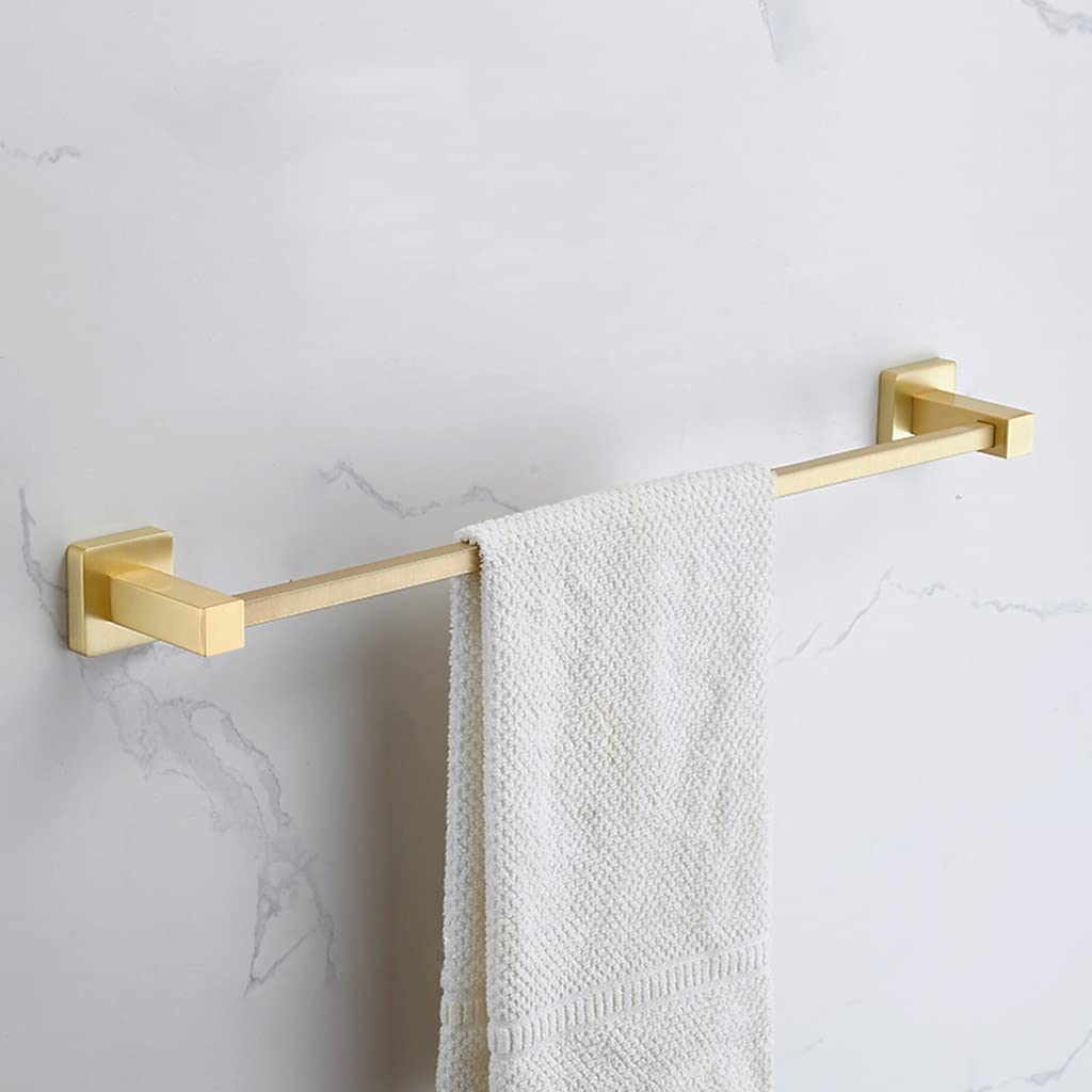 Este toallero y rieles de latón, un Elegante Conjunto de Almacenamiento para baño con Barra para Toallas, Soporte para escobilla de Inodoro y Papel higiénico, es Ideal para baños Modernos y